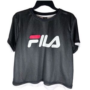 FILA MICHELLE CROPPED MESH TEE shirt jersey size large